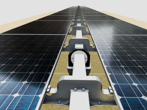 Solar Tracker Table 2x10x2-55-0-55 Degree Modèle 3D