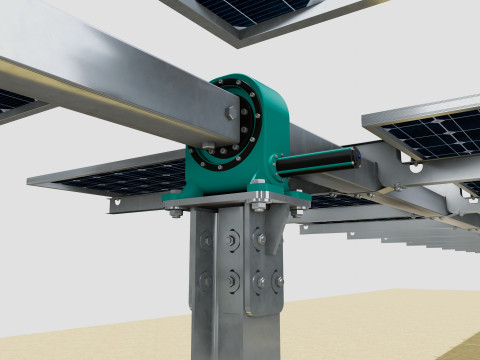 Solar Tracker Table 2x10x2-55-0-55 Degree Modèle 3D
