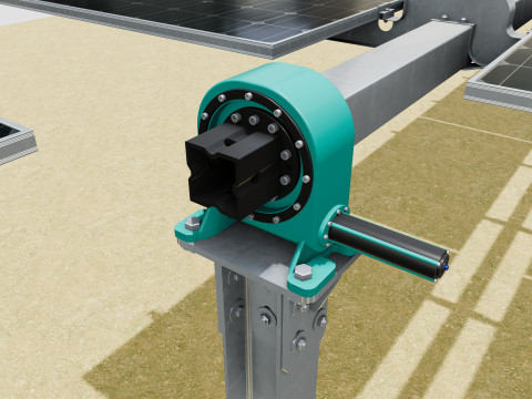 Solar Tracker Table 2x10x2-55-0-55 Degree Modèle 3D