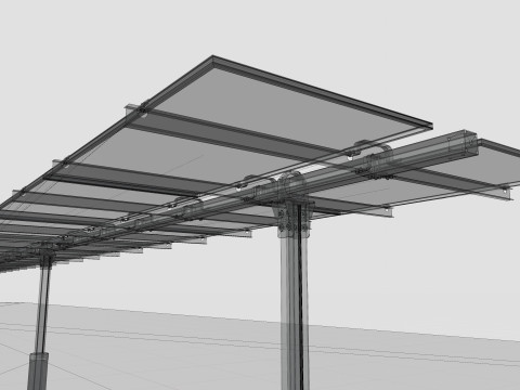 Solar Tracker Table 2x10x2-55-0-55 Degree Modèle 3D