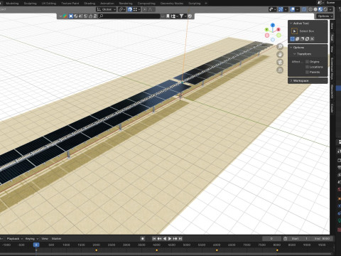Solar Tracker Table 2x10x2-55-0-55 Degree Modèle 3D