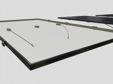 Black Framed Solar Panel 675W 2384x1303x35mm 3D Model