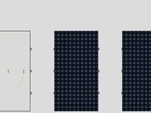 Black Framed Solar Panel 675W 2384x1303x35mm 3D Model