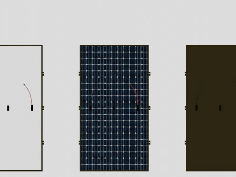 Black Framed Solar Panel 675W 2384x1303x35mm 3D Model