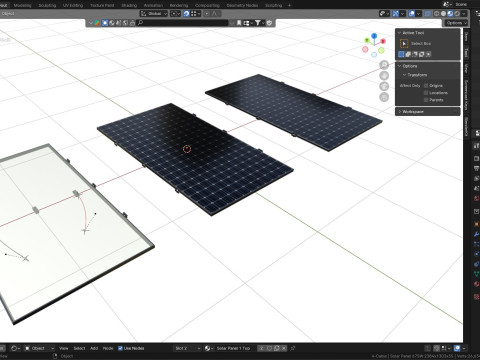 Black Framed Solar Panel 675W 2384x1303x35mm 3D Model