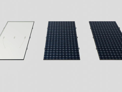 Black Framed Solar Panel 590W 2285x1134x30mm 3D Model