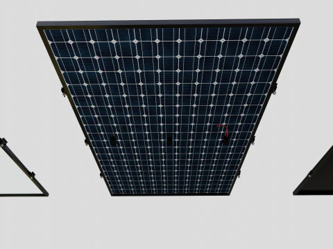 Black Framed Solar Panel 590W 2285x1134x30mm 3D Model