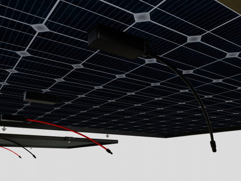 Black Framed Solar Panel 590W 2285x1134x30mm 3D 모델