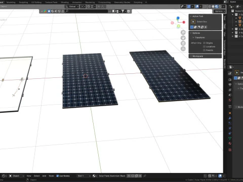 Black Framed Solar Panel 590W 2285x1134x30mm 3D Model