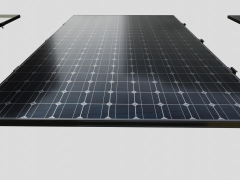 Black Framed Solar Panel 320W 1950x990x35mm 3Dモデル