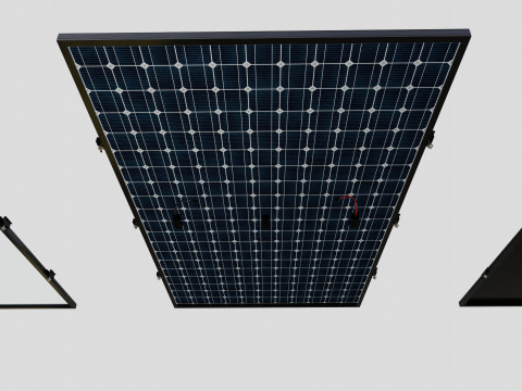 Black Framed Solar Panel 320W 1950x990x35mm 3D Model