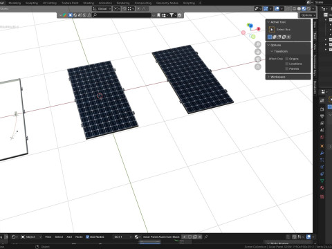Black Framed Solar Panel 320W 1950x990x35mm 3D Model