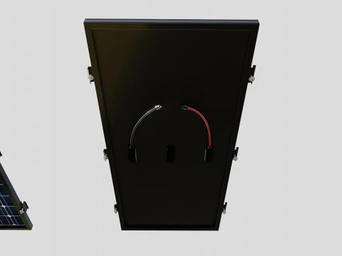 Black Framed Solar Panel 160W 1480x670x35mm 3D Model