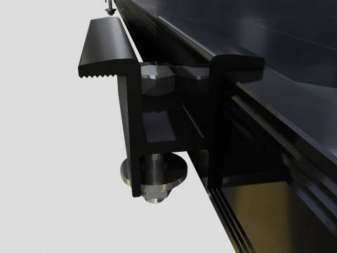 Black Framed Solar Panel 160W 1480x670x35mm 3D Model