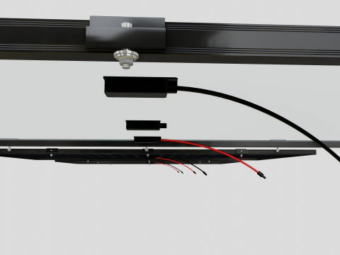 Black Framed Solar Panel 160W 1480x670x35mm 3D Model