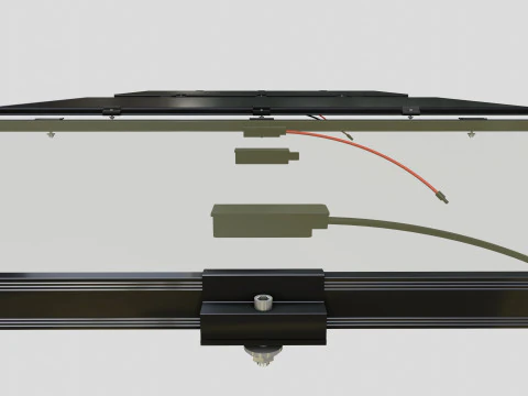 Black Framed Solar Panel 160W 1480x670x35mm 3D Model