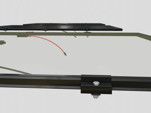 Black Framed Solar Panel 160W 1480x670x35mm 3D Model