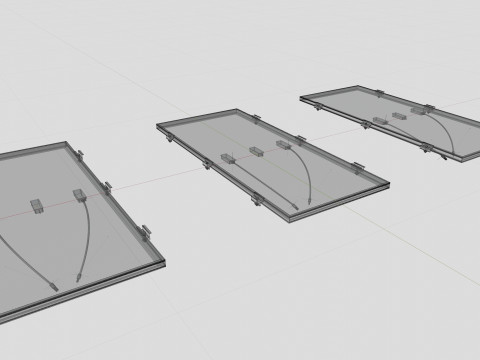 Black Framed Solar Panel 160W 1480x670x35mm Model 3D