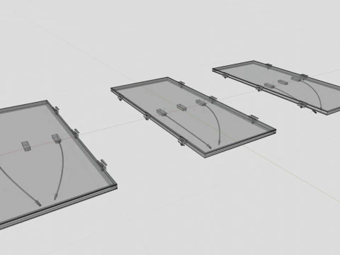 Black Framed Solar Panel 160W 1480x670x35mm 3D Model