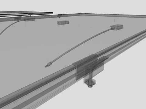 Black Framed Solar Panel 160W 1480x670x35mm 3D Model