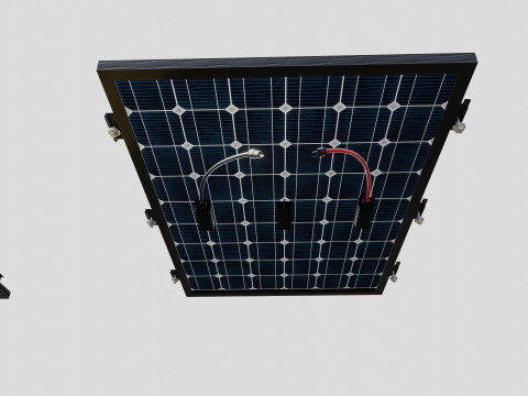 Black Framed Solar Panel 100W 1010x670x25mm Modèle 3D