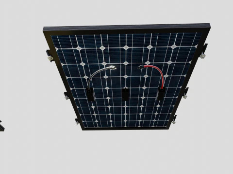 黑框太阳能电池板 100W 1010x670x25mm 3D 模型