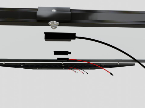 Black Framed Solar Panel 100W 1010x670x25mm 3D 模型
