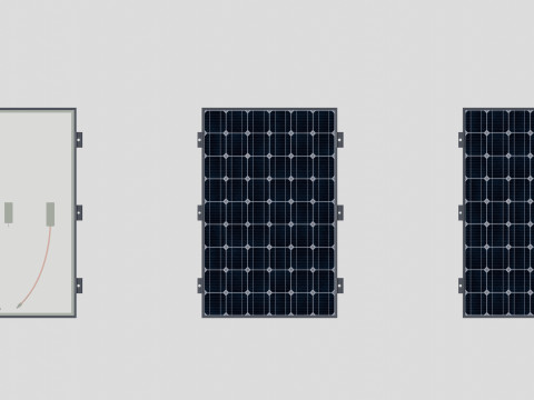 Black Framed Solar Panel 100W 1010x670x25mm 3D 模型