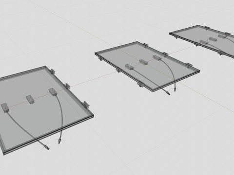 Black Framed Solar Panel 100W 1010x670x25mm 3D 模型