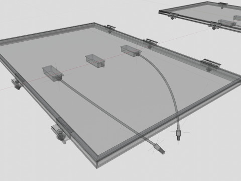 Black Framed Solar Panel 100W 1010x670x25mm 3D 模型