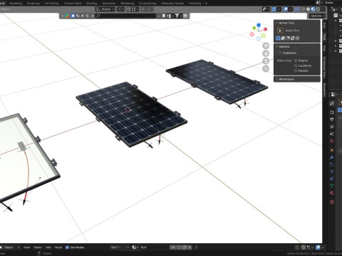 Black Framed Solar Panel 100W 1010x670x25mm 3D 模型