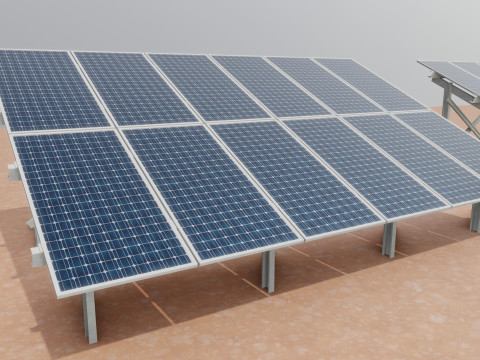 Low Poly Fixed System Solar Energy Pack 3D Модель