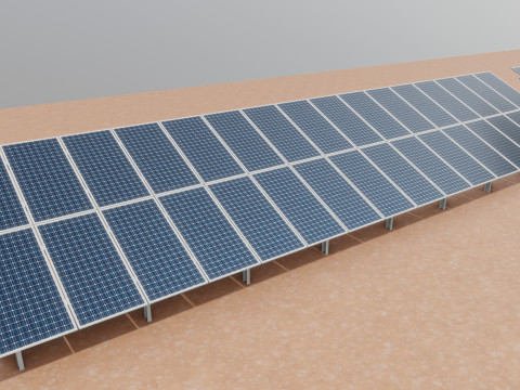 Low Poly Fixed System Solar Energy Pack 3D Модель