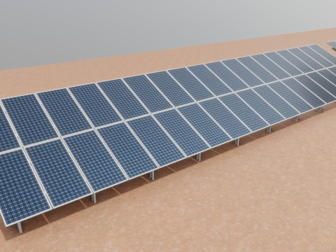 Low Poly Fixed System Solar Energy Pack 3D Модель