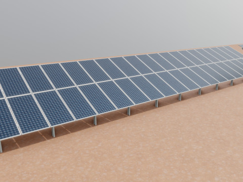Low Poly Fixed System Solar Energy Pack 3D Модель