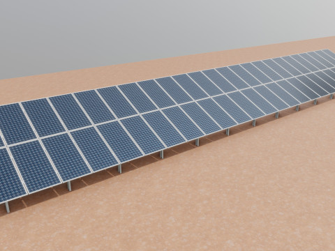 Low Poly Fixed System Solar Energy Pack 3D Модель