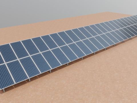 Low Poly Fixed System Solar Energy Pack 3D Модель