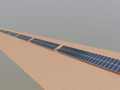 Low Poly Fixed System Solar Energy Pack 3D Модель