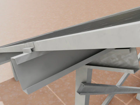 Low Poly Fixed System Solar Energy Pack 3D Model