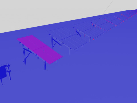 Low Poly Fixed System Solar Energy Pack 3D Модель