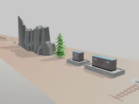 Low Poly Single Row Tracker System Pack 3D Model