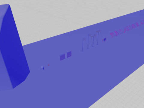 Low Poly Single Row Tracker System Pack 3D Model