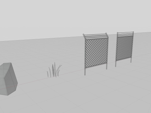 Low Poly Single Row Tracker System Pack 3D Model
