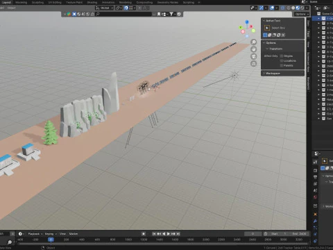 Low Poly Single Row Tracker System Pack 3D Model