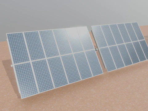 Low Poly Double Row Tracker System Pack 3D Model