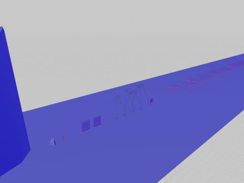 Low Poly Double Row Tracker System Pack 3D Model