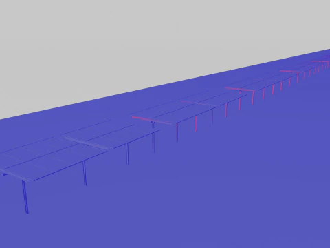 Low Poly Double Row Tracker System Pack 3D Model