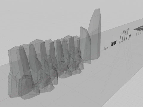 Low Poly Double Row Tracker System Pack 3D Model