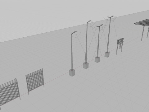 Low Poly Double Row Tracker System Pack 3D 模型