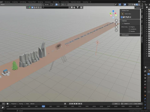 Low Poly Double Row Tracker System Pack 3D Model